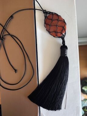 Bean design Tassel Necklace of red Jasper stone
